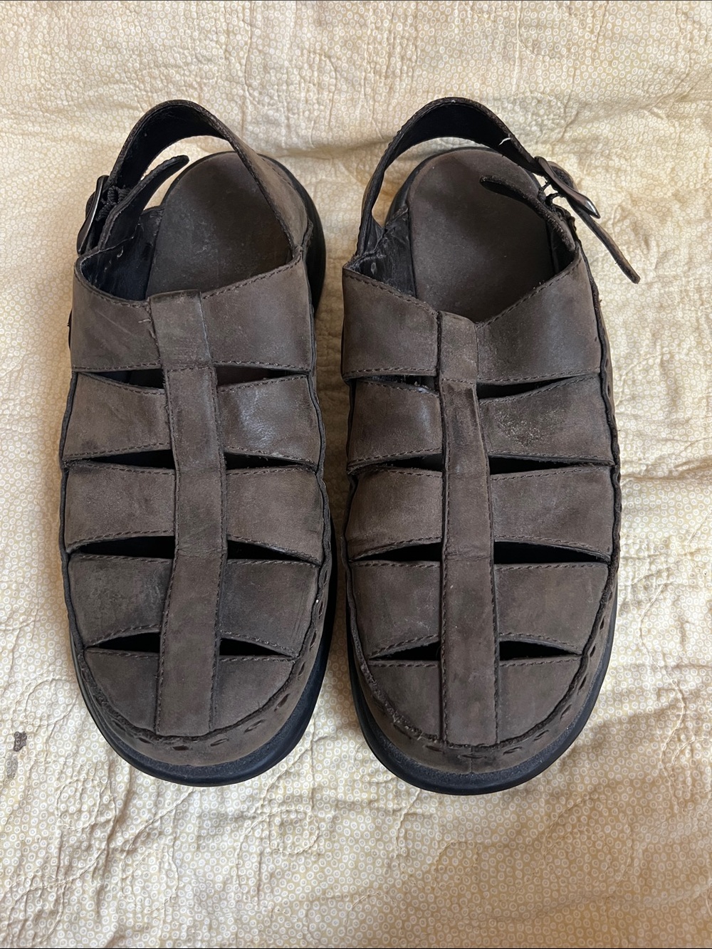 Men's Brown Leather Fisherman Sandals - Casual Comfort